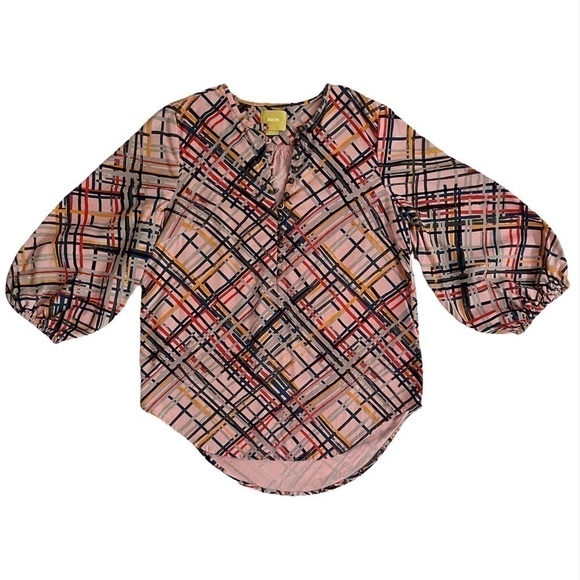 Maeve Popover Balloon Sleeves Multi Coloured Shirt - Picture 3 of 16